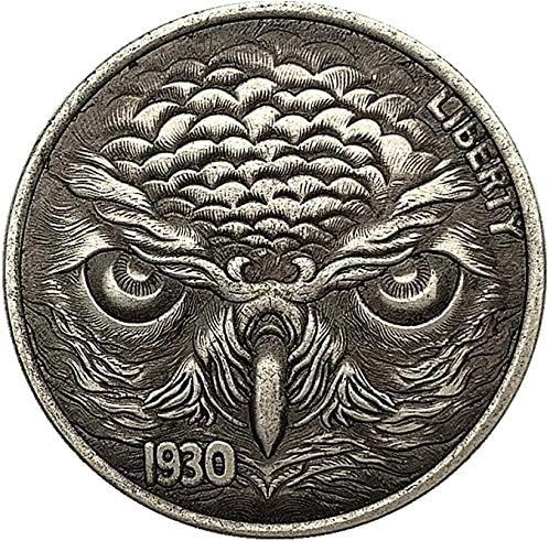1930 Скитник монета був Животно Антички Бакар Стара Сребрена Монета Копија Орнаменти Собирање Подароци