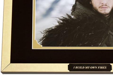 KIT на Game of Thrones Harington како Jon Snow Rhamped Fild Foth со плоча направена вистинска дрво модерна златна рамка