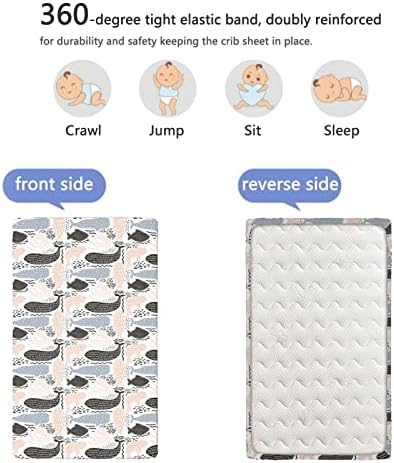 Тематски тематски садови за креветчиња, стандарден сад за креветчиња опремени меки и дише лежишта за постелнина за момчиња, 28 „x52“, чеша сина