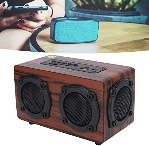 Дрвен звучник од Bluetooth Bluetooth, гроздобер Bluetooth звучници преносен ретро безжичен звучник дрво гласен звучник, стерео