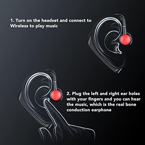 Lazmin112 Bluetooth за спроводливост на коските, ушите на Стерео БТ 5.0 мултифункционални раце бесплатно безжично слушалки за глуви, слушалки
