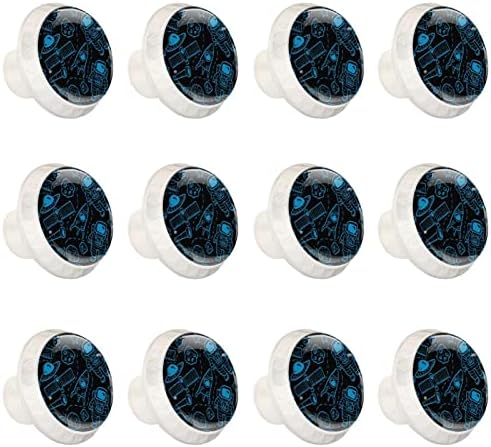 Копчиња за фиоки Tbouobt 12, стаклени копчиња за стакло кабинети, црно сиво мермерна шема
