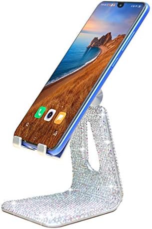 Carchile SZ Bling Rhinestone Crystal Crystal Adjectable Clane Stand, држач за телефон за биро, држач за десктоп на телефон, кој