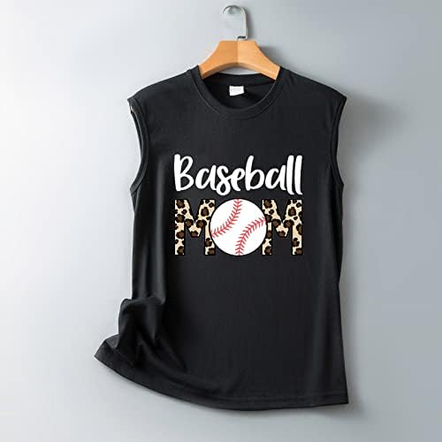Бејзбол резервоарот на врвот на жените смешно писмо Бејзбол графички кошула летен тренинг без ракави, елек за бејзбол натпревар за подароци кошула
