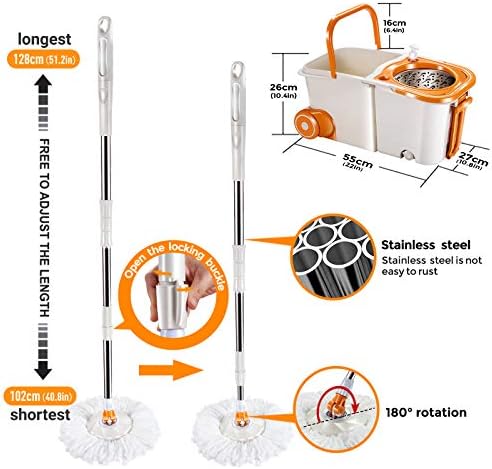 Mastertop Spin Mop Bucket System со Wringer Set & Brooth и Dustant Set за дома