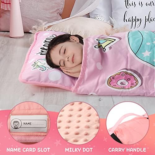 Tanoshii® Toddler Nap Mat со перница и ќебе, преносни деца за спиење за дневно згрижување, предучилишно, патување и кампување,