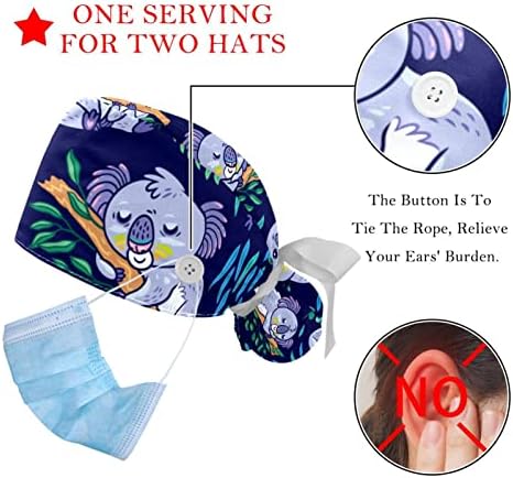2 пакувања Карактеристики на цртани филмови со морско животно со копчиња, прилагодливи капи, прилагодени капи, врзани капи за жени мажи