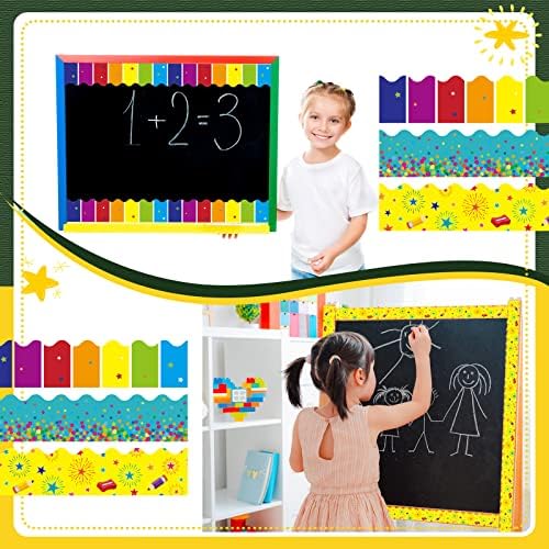 60 стапки на огласни табли со граница со 140 парчиња налепници за чисти точки назад во училишните училници за украси на таблички