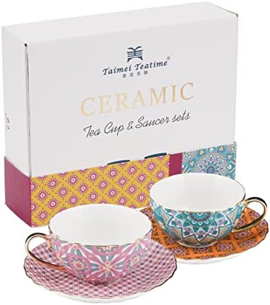 Тајмеи Чај Порцелански Чаши И Чинии Се Пакуваат Со Кинески Црн Чај