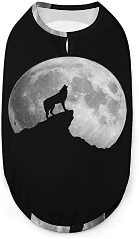 Волк завива на кучиња Месечината, елек пуловер, домашно дукче за кучиња за кучиња за кучиња за мали средни кучиња и мачки с.
