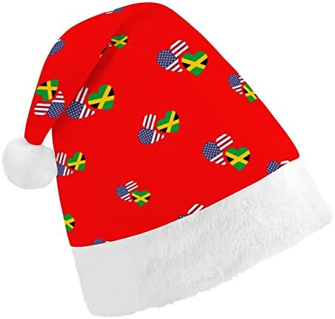 ЈАМАЈКА Сад Знаме Смешни Божиќ Шапка Дедо Мраз Капи Краток Кадифен Со Бели Манжетни За Божиќ Празник Партија Декорација Материјали