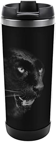 Црн Пантер Портрет Патување Кригла Изолирани Нерѓосувачки Челик Кафе Тамблер Чаша Двоен Ѕид Вода Шише За Внатрешни Отворено