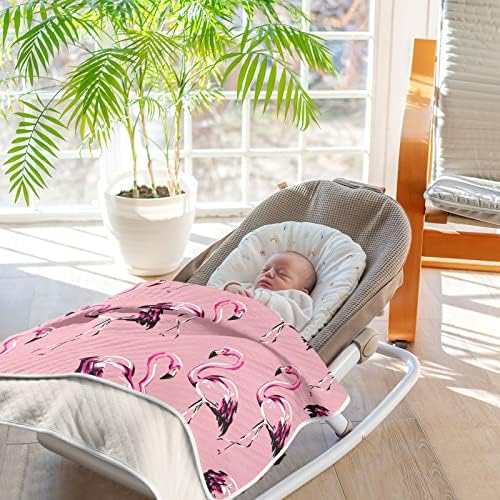 Swaddle Clabte розово симпатично памучно ќебе за новороденчиња, примање ќебе, лесен меко залепено ќебе за креветчето, шетач, расадници