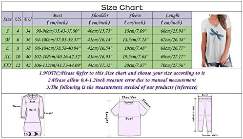 Womenенски летен лето V врат Краток ракав Денот на независност Ден на печатење Туника Торн Крис Крос Крос жени маички ленти
