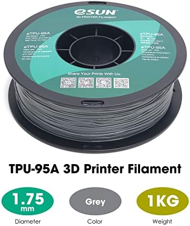 Филамент Есун ТПУ 95А 1,75мм, флексибилен 3Д филамент за печатач TPU, димензионална точност +/- 0,05мм, 3Д филамент за печатење 3D за 3Д печатачи,
