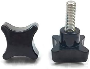 Завртки M10X пластична челик пластична челик со четири starвездички рачки на завртки за завртки за завртки за прилагодување на копчињата