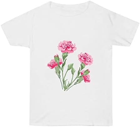 Womenените кошули Денот на мајката, жените графички маици за жени врвни екипаж со кратки ракави за печатење на животински печати