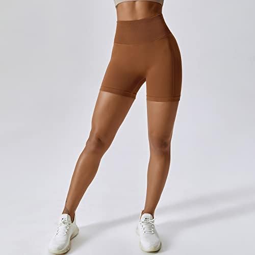 Беспрекорни шорцеви за гребење за жени со високи половини што трчаат шорцеви за кревање на задниот дел од тренингот со шорцеви