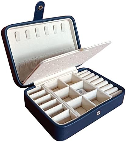 Кожа за кожени преносни кутии за накит двојно едноставни обетки прстен накит за складирање на накит за накит