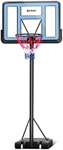 Серај кошаркарски обрач со 4,8-10 стапала висина што може да се прилагоди за деца/возрасни, преносен кошаркарски обрач на отворено со табла