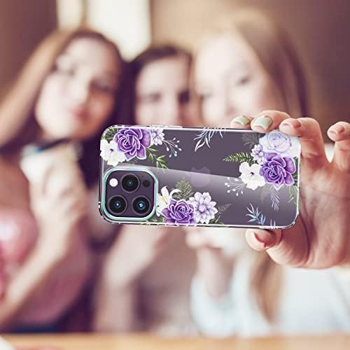 МАСОКИ Дизајнирани За Iphone 14 Pro Max Случај 6,7 Инчен Заштитен Tpu Браник Цветни Јасни Жени Цветни Телефонски Капак