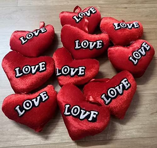 Мини Меко Слатко Црвено Срце 10 Парчиња За Љубовни Подароци За Роденден На Вљубените 13см х 10см Прибл.