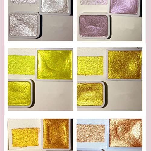 FKSDHDG Цврст акварел 20 бои акварел бои Поставете текстурирани бисерни пигмент металик сјај преносни уметнички материјали