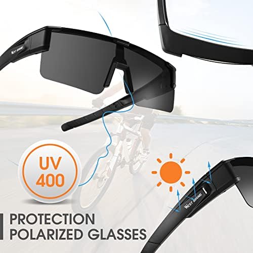Поларизирани Спортски Очила за Сонце ЗА Мажи Жени, Ув400 Заштита Велосипедизам Возење Очила За Бејзбол Риболов Пешачење