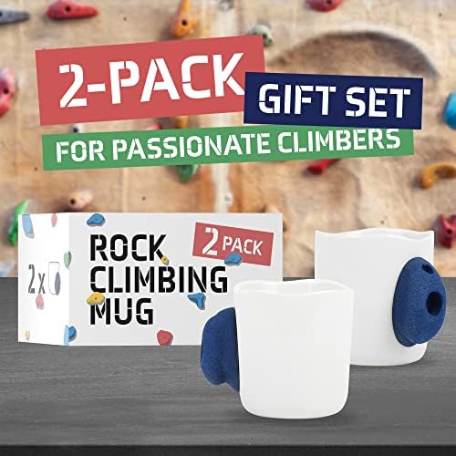 [2 Пакет] XL 15oz Кригла За Качување По Карпи Со Рачки За Качување По Ѕид-Забавни Подароци За Алпинисти-Голема Кригла За Држење