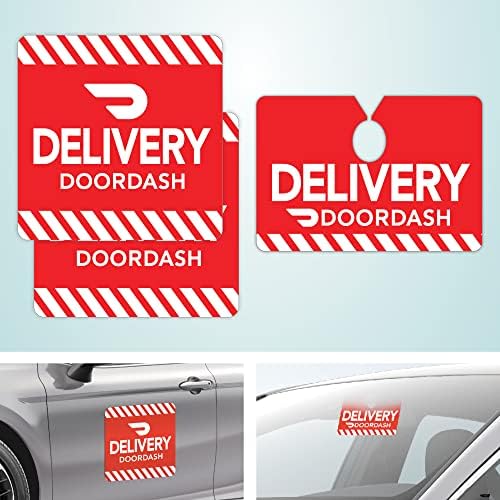 Пакетот за знаци на Doordash вклучува закачалка за огледало на автомобили и 2 магнети - Доордаш Аксери, знак на Доордаш за автомобил,