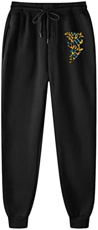 Miashui жени обични панталони за летни женски спортски панталони со средна половината црни отпечатоци долги панталони жени плус