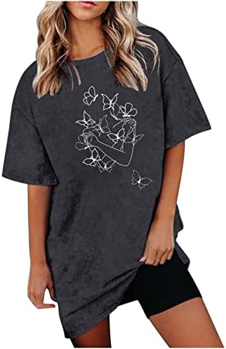 Женски гроздобер преголеми маици со кратки ракави за графички маички врвни лето y2k гроздобер кошула врвови за тинејџери девојки
