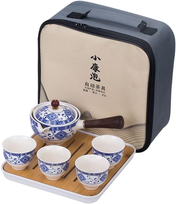 Преносен мрзлив кунг фу чај сет чај чаша чајник 360 автоматско вртење креативно чај правејќи чајни поставува кинески церемонија