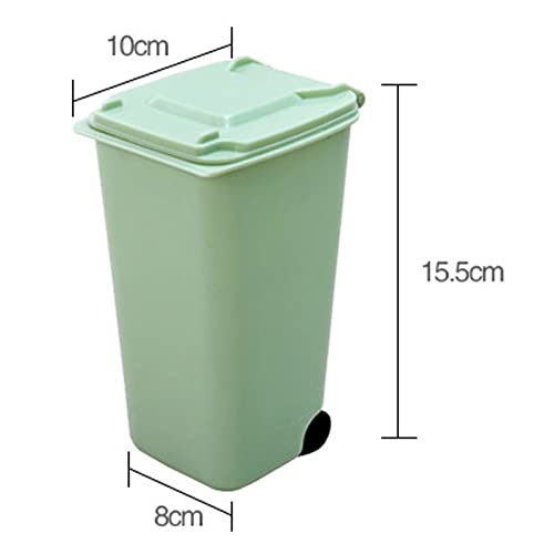 Allmro Мало ѓубре може креативно тркало мини отпад за отпадоци за домаќинства дома канцелариски материјали мини ѓубре може десктоп пластична корпа