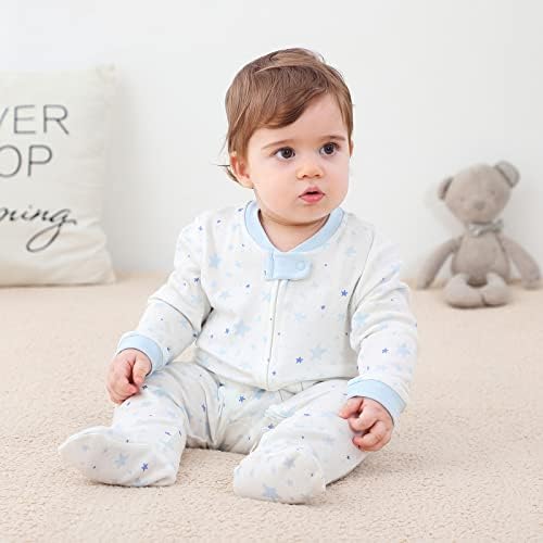 Зав цврсто унисекс доенчиња облека бебе момче девојче со нозе со памучни памучни ромци