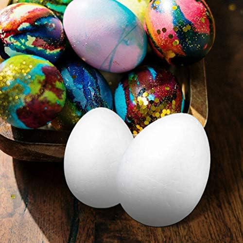 Играчки за мали деца од Амосфун 24 парчиња 6 големини Велигден јајце сликарство пена јајце бело јајца мазно занаетчиско јајце полистирен јајце