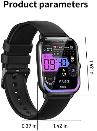 CQCYD Smart Watch Поддршка Bluetooth Повик, 1.9 Паметен Часовник Фитнес Снимање За Андроид И iOS Телефони Со Следење На Отчукувањата