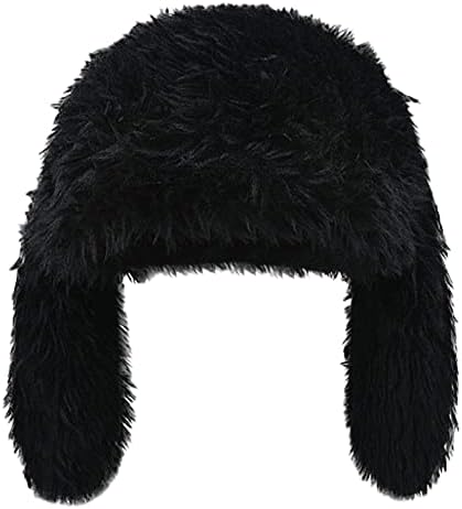 Beanie капи за жени Симпатични зајаче уши faux крзно зимско капаче зајак топло череп капа Ски скијачки слаби зима