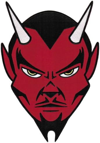Црвен ѓавол извезено лепенка сатаничко зло 666 Луцифер Сатана Амблем на железо