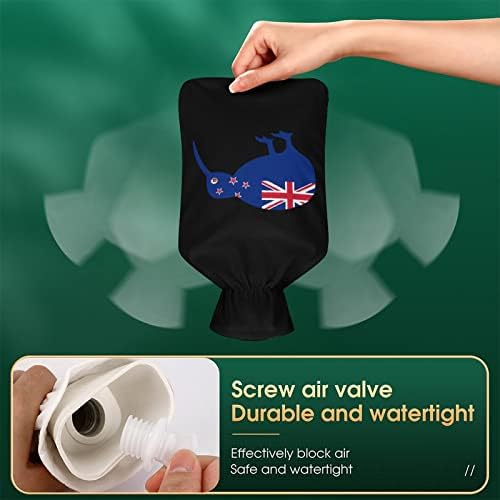 Новозеландско знаме киви торба со топла вода со покривка топла гума шишиња за инјектирање за креветски грчеви во менструална