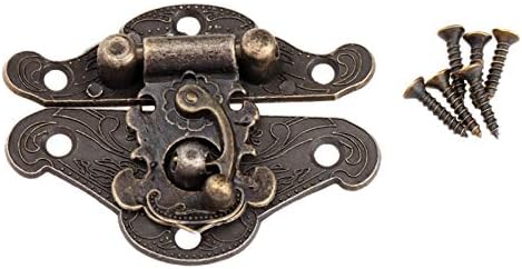 Zouoou daakou910 1PC Антички бронзен метал заклучување Декоративни брави за заклучување на кука кука подарок дрвен накит кутија со завртки