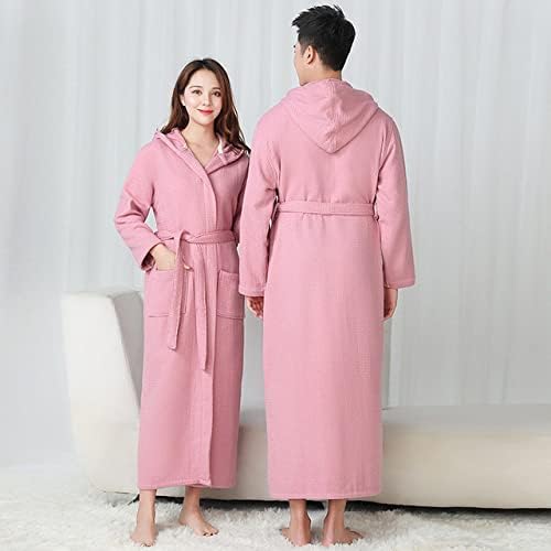 Qkx, женски пижами, есенски зимски мажи жени розови долги ракави бања облечена двојка бањарка памучна ноќница облечена облека за спиење,