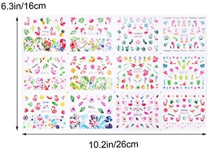 Sosoport 4 листови Тропски фламинго 3Д совети за нокти, цветни птици DIY лепила маникир украси налепници за нокти