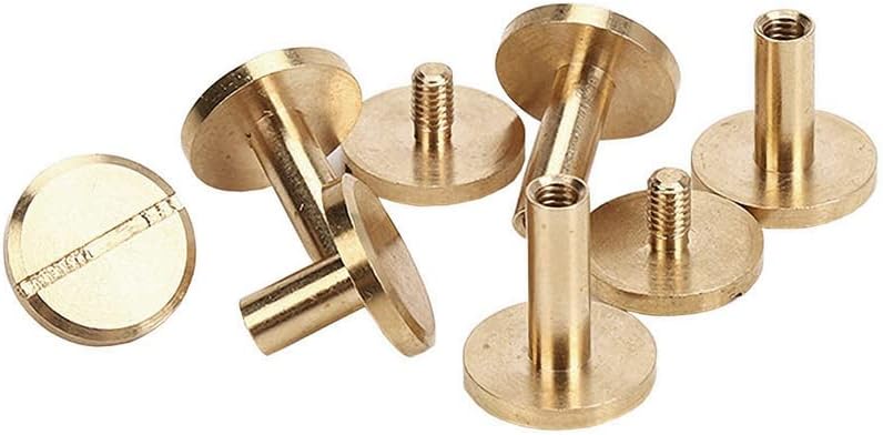20 парчиња цврсти месинг врзувачки чикаго завртки за нокти за нокти за фото албум кожени занаетчиски столпчиња за спојување