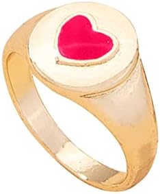 2023 Нова личност Loveубовта прстен едноставен и нежен дизајн погоден за сите прилики тијара прстени за жени