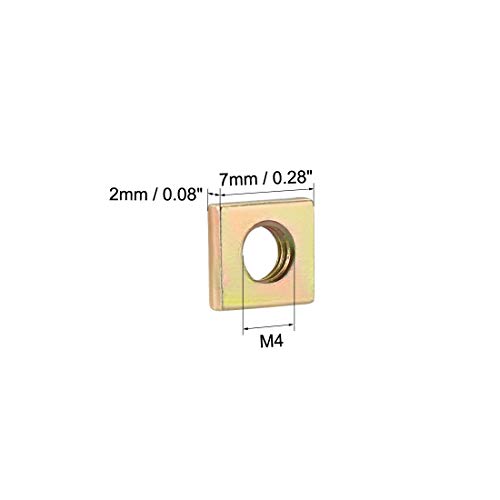 Uxcell Square Nuts, M4x7mmx2mm