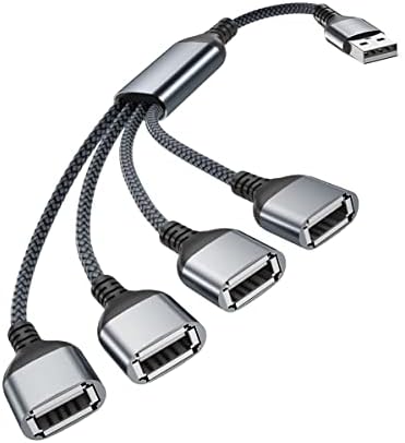 Usb Splitter Y Кабел 1ft, 1 МАШКИ до 4 Женски USB-A Експандер Центар, Мулти USB Порта Екстендер Конвертор, Екстра Мултипорт Податоци