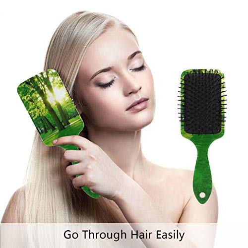 Четка за коса со перничиња од ВИПСК, пластична разнобојна дрво тревник зелена, соодветна добра масажа и антитатична четка за коса за затружување