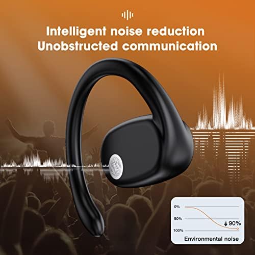 Yicfis единечни слушалки за отворено уво безжичен Bluetooth со 16мм големи возачи за моќен звук, 8H Playtime Bluetooth 5.2 Безжични ушни