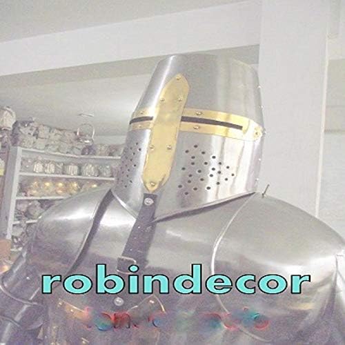 Робин извоз на оригинална премија средновековен витез костум на темплар оклоп w/меч борба со целото тело оклопување штанд